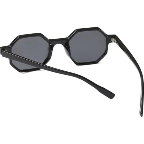 Hexagonal Sunglasses Vintage Small Glasses Geometric Resin Frame Clear Lenses