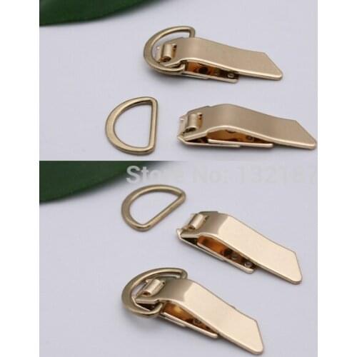 Special Unique metal hook and D ring dress open/close hook and ring gold color free shipping HE-025