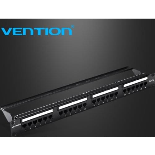 Vention New 19in 1U Rack 24 Port CAT6A Patch Panel RJ45 Network Cable Adapter Keystone Jack Ethernet Distribution Frame CAT5 hot