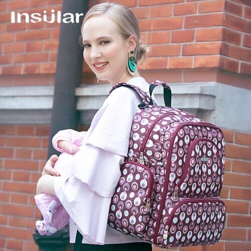 Insular Brand Multifuntion Baby Diaper Backpack Mummy Bag Baby Waterproof Changing Backpack