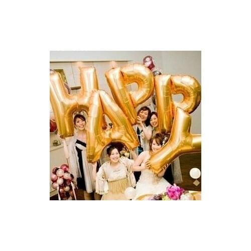 Letter A-Z 40 inch size L golden foil mylar helium Balloons for Birthday Wedding Party Decoration Wholesale