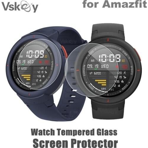 VSKEY 100PCS Tempered Glass for Amazfit Verge Lite Screen Protector Round Smart Watch Anti-Scratch Protective Film