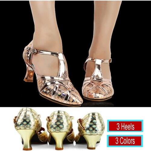 Women Grete Leather Latin Dance Shoes 3.5/5.5/6.5cm Heel Soft Bottom Closed Toe Salsa Modern Shoes Ballroom Dancing Shoes