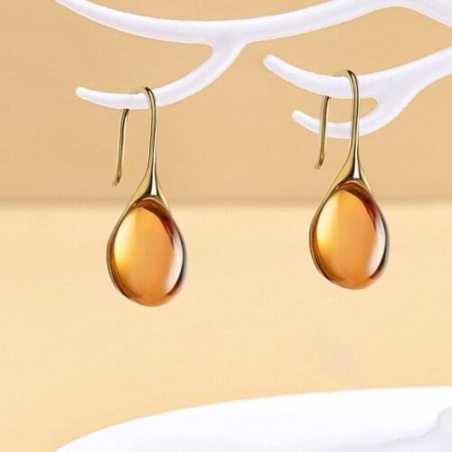 Oval Moonstone Dangle Earrings for Women Girl Silver Color Rainbow Birthstone Water Drop Dangle Earrings Wedding Jewelry