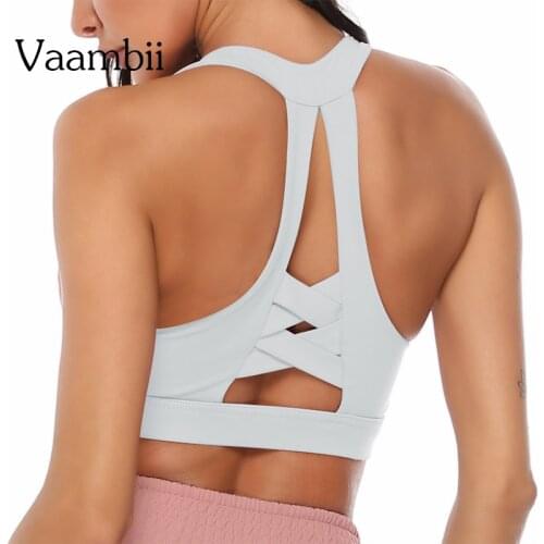 Womens Seamless Sports Top With Cups Straps Uniform White Pitted Criss Cross Bra Woman Xl Open Back Active Bra Without Bones