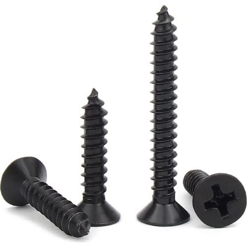 5/50pcs M4.2 M4.8 M5.5 M6.3 Mini Small Black A2 304 Stainless Steel Cross Phillips Flat Countersunk Head Self Tapping Wood Screw