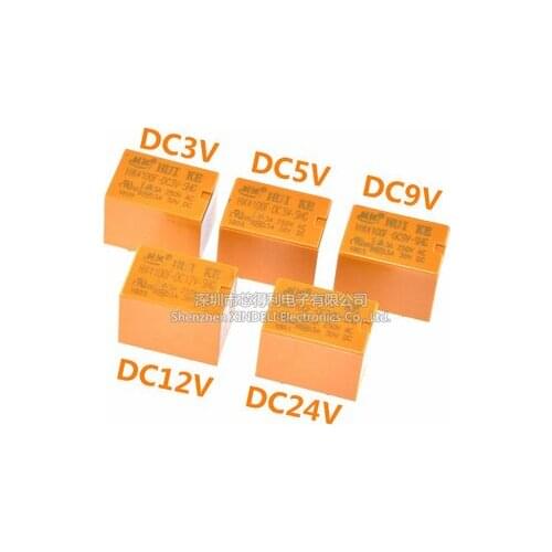 5PCS relay HK4100F-DC12V-SHG HK4100F-DC5V-SHG 6 pin 3A 3V / 5V / 9V / 12V / 24V HK4100F-DC24V-SHG HK4100F-DC3V-SHG