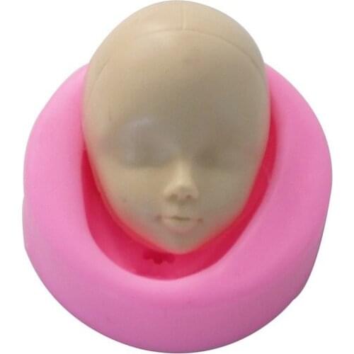 ANGRLY 3D Woman Girl Face Cooking Tools Wedding Decoration Silicone Mold DIY Head Fondant Sugarcraft Baking Tools for Cakes