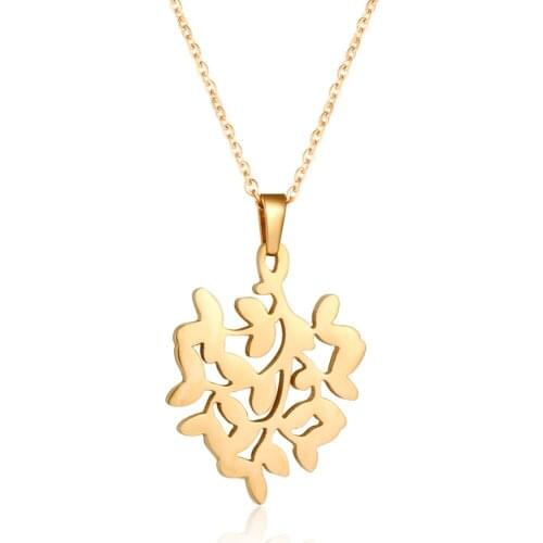 Irregular titanium steel hollow leaves small fresh design female pendant pendant