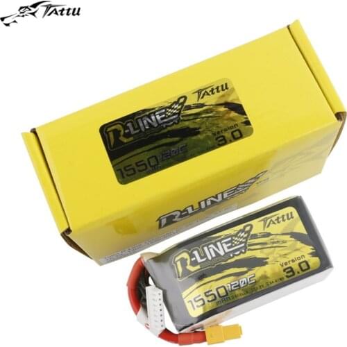 Tattu R-Line Version 3.0 1550mAh 95C/120C 4S/6S Lipo Battery Pack with XT60 Plug for for professional FPV racing drone