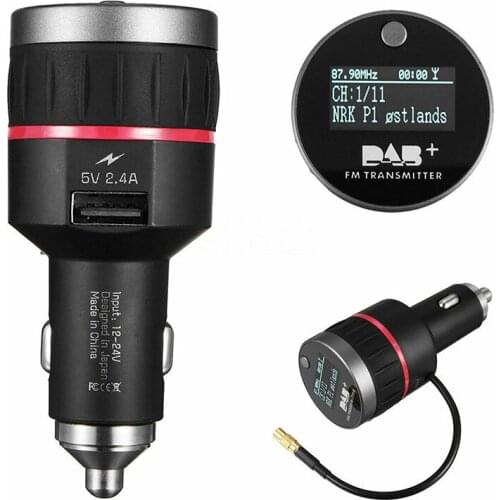 Car DAB III 174-240 MHz+Digital Radio Receiver Tuner+FM Transmitter+Antenna 5V 2.1A USB Adapter Durable Cars Replacement Parts