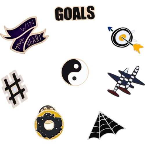 Hot Retro Gossip Mens Brooches Denim Jackets Aircraft Spider web Lapel Pins Metal Button Badges For Collar For Women Jewelry