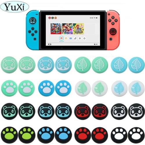 YuXi Thumb Stick Grip Cap Joystick Cover Animal Crossing Tree Leaf For Nintend Switch Lite Joy-Con Controller Gamepad Thumb Case