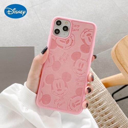 DISNEY Anime Phone Case Cute Mickey Mouse for iPhone 12 11 Pro Max 7 8 Plus XR XS X SE Pink Black White Soft Cases for iPhone