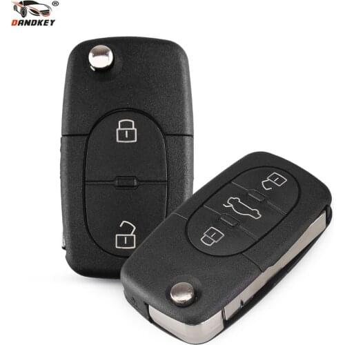 DANDKEY 2/3Button CR1620 Battery Remote Flip Key Case Shell Cover For Audi TT A4 A6 Quattro 1997-2005 Old Models
