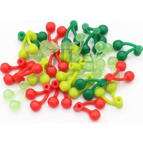 Moc Parts Cherries Cherry Pair 22667 Fruits Foods Sets DIY Enlighten Building Blocks Bricks Compatible with Assembles Particles