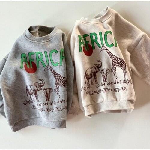 Childrens new winter jacket Cute cartoon letter printing fleece pullover all-match Western-style sweater 22D879
