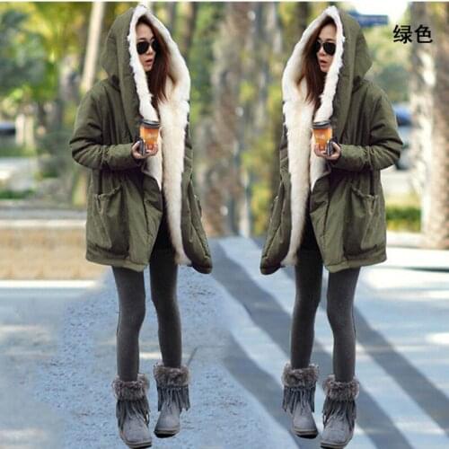 Cotton Clothing Winter European American Womens Long-sleeved Hooded Cotton Coat Ladies Loose Plus Size Cotton Clothing New Z489