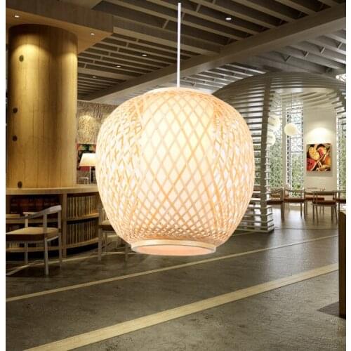 Classical rustic hand knitting bamboo art Pendant Lights Modern vintage E27 LED lamp for porch&parlor&stairs&corridor LHDD027