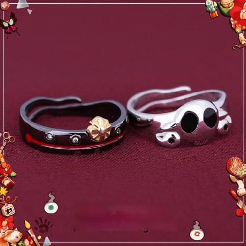 Adjustable Anime Cosplay Ring Toilet-bound Hanako-kun Jibaku Shounen S925 Sterling Silver Finger Rings Men Women Couple Rings