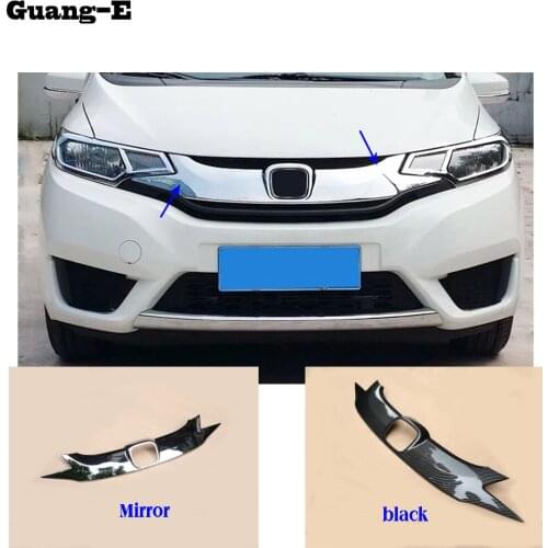 Car Cover ABS Chrome Front Engine Machine Grille Grill Upper Hood Lid Trim Lamp 1pcs For Honda Fit Jazz 2014 2015 2016 2017