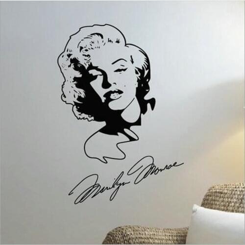 Marilyn Monroe Wall Sticker Home Design Decoration Girls Room Wallpaper Vintage Poster Vinyl Mural Stickers Vinilos Paredes A893