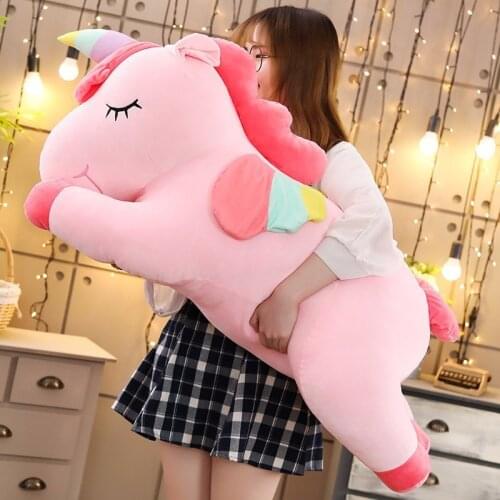Kawaii Giant Unicorn Plush Toy Soft Stuffed Unicorn Soft Dolls 20-80cm Animal Horse Toys For Children Girl Pillow Birthday Gifts