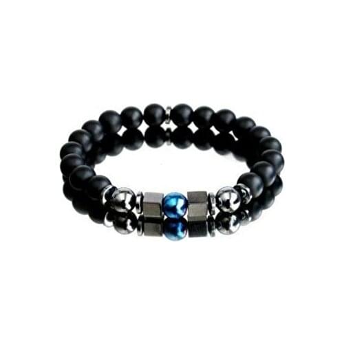 Takıcadde Blue Hematite Black Matte Onyx Natural Stone Male-Bracelet Fashion Design Accessories Hobby 2021 Summer Inclined