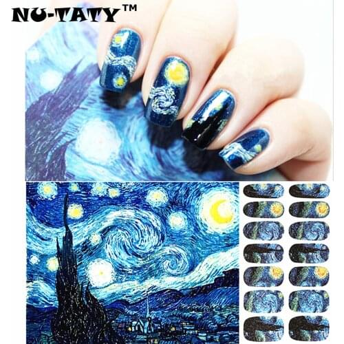 Nu-TATY Nail Art Van Gogh Starry Night Romantic Sticker High EN71 Quailty Foils Decals Summer Style Makeup French Manicure