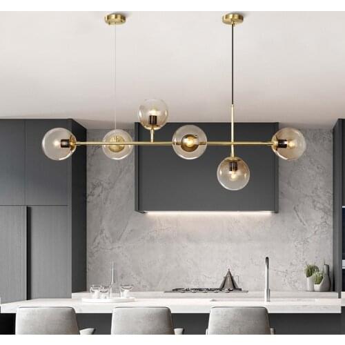 Nordic Pendant Light Dining Room Glass Ball Modern Living Bar Table Lighting Fixtures New Designer Creative Indoor Decor Lamps