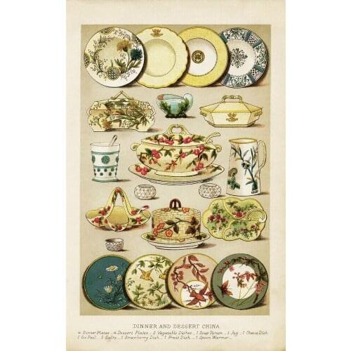 DINNER AND DESERT CHINA METAL TIN SIGN POSTER WALL PLAQUE