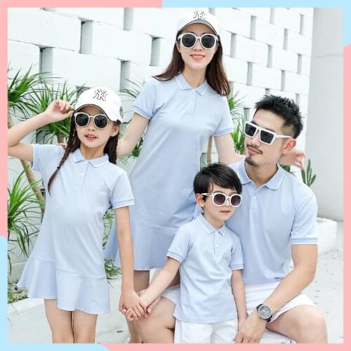 2019 family matching clothes summer couple clothes shirt mother daughter matching dresses girls dress family matching clothes