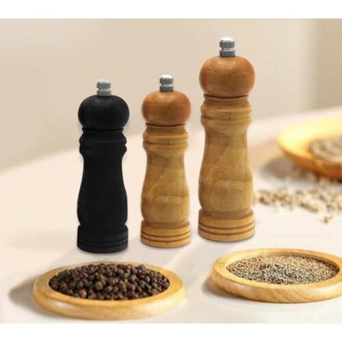 Grinder Strong Adjustable Tool Handheld Seasoning Wood Salt Pepper Manual Spice Mill Corn 5/6/8inch kitchen gadget Sets Home