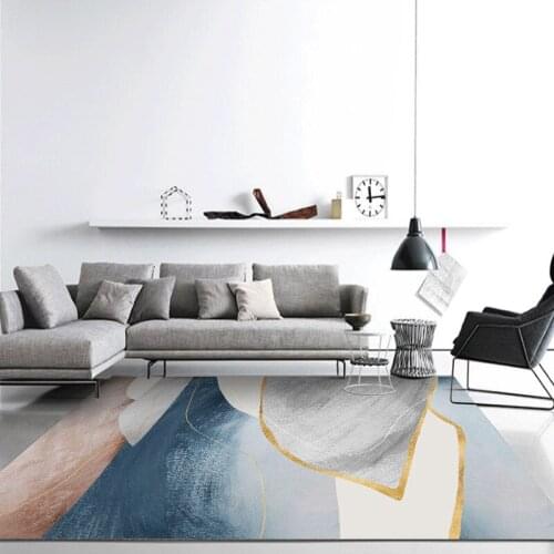 Modern Geometric Abstraction Morocco Area Rugs Parlor Floor Carpets for Living Room Polyester Tea Beside Non-Slip Kids Play Mat