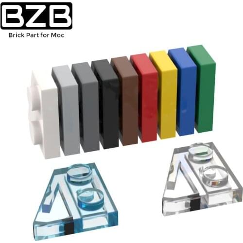 BZB MOC DIY 10Pcs Bricks Parts 24299 Wedge Plate 2 x 2 Left Buliding Blocks Technical Parts Educational Tech Part Toys Kids Gift