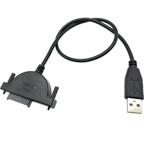 USB 2.0 Mini SATA 7+6 13Pin SATA Cable Adapter for Laptop CD / DVD-ROM for HDD Caddy Slimline Drive LED Indicator