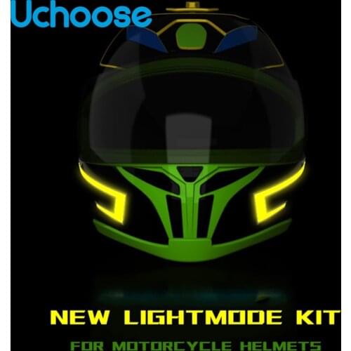 Waterproof 2Pcs Motorcycle LED Night Riding Cold Light Stripes Motor Helmet Signal Flashing Luminous Stickers Multi-color
