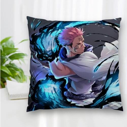 High Quality Custom Anime Jujutsu Kaisen Square Pillowcase Zippered Bedroom Home Pillow Cover Case 20X20cm 35X35cm 40x40cm