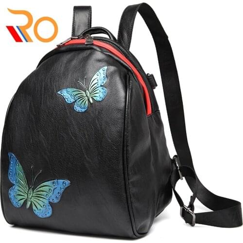 Genuine Leather Butterfly Backpack womens Shell Bag Multi Functional Shoulder Strap Cute School Bag Hot Travel Bags
