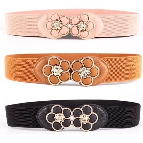 Vintage Chinese Element Faux Leather Elastic Band Belts Female Geometric Pattern Decoration Ceinture Femme Women Belt SE99