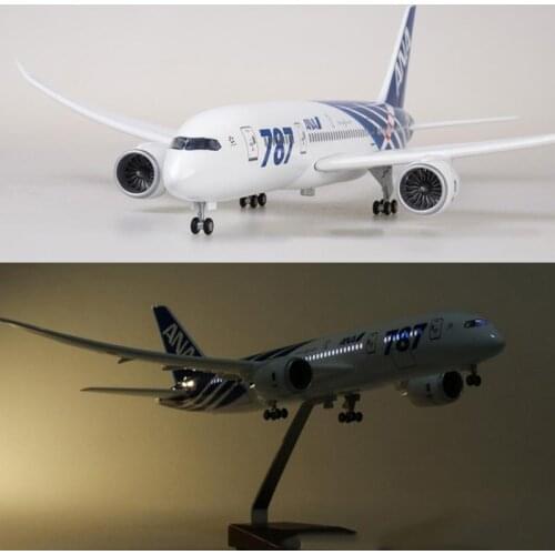1/130 Scale 47cm Airplane 787 B787 Dreamliner Aircraft Japan ANA Airline Model W Light and Wheel Diecast Resin Plane