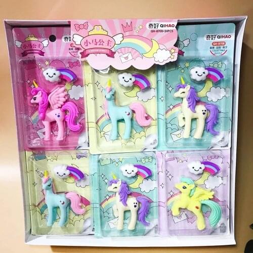 1set Creative Unicorn Cloud Rainbow Eraser Student Pecncil Rubber Eraser Correction Tool Office School Stationery Supplies