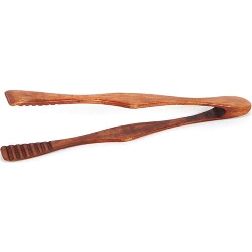 1 Pcs BBQ Tools 26.5cm Wooden Health and Environmental Protection Grilled Food Clip Barbecue Accessories Outdoor Portable Tongs