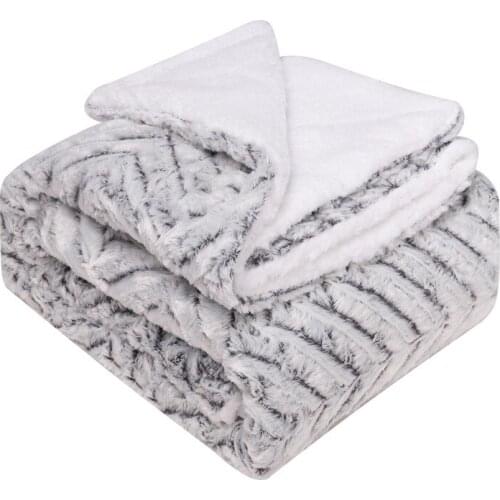 1pc Super Soft Blanket Thick Hand Wash Double Layer Lambskin Imitation Fur Sofa Blanket