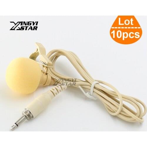10Pcs/lot Flesh Color Tie Clip Lapel Mic Lavalier Microphone 3.5mm Screw Plug Lapela Microfone For Karaoke Wireless Transmitter