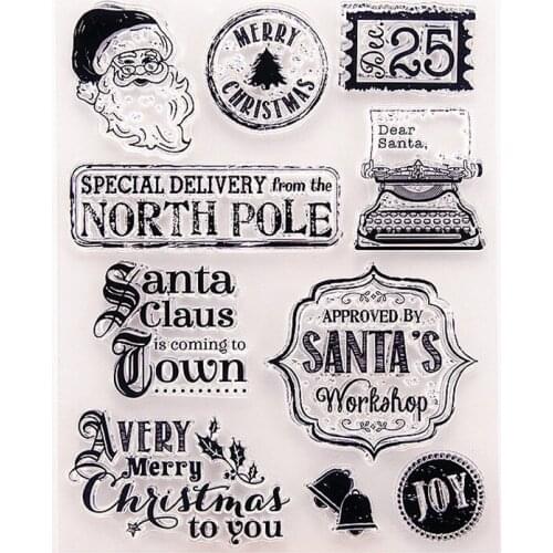 14x18cm Santa Claus Transparent Clear Stamps Silicone Seals Roller Stamp DIY scrapbooking photo album/Card Making Easter