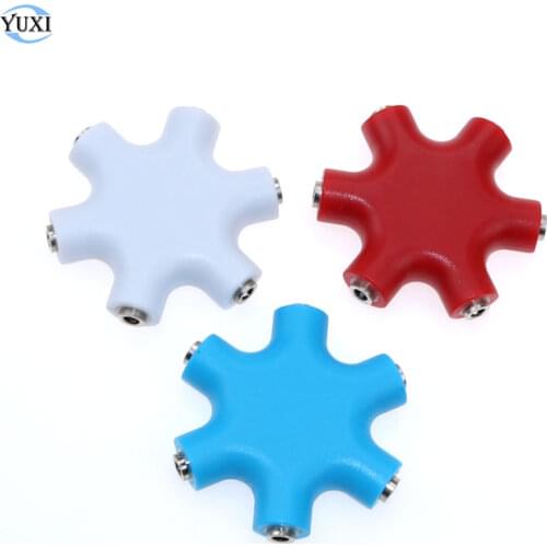 3.5mm Hexagon Shape Earphone Adapter Male To 2 3 4 5 Female Audio Output Share Distributor Headphone Splitter Extension adapter