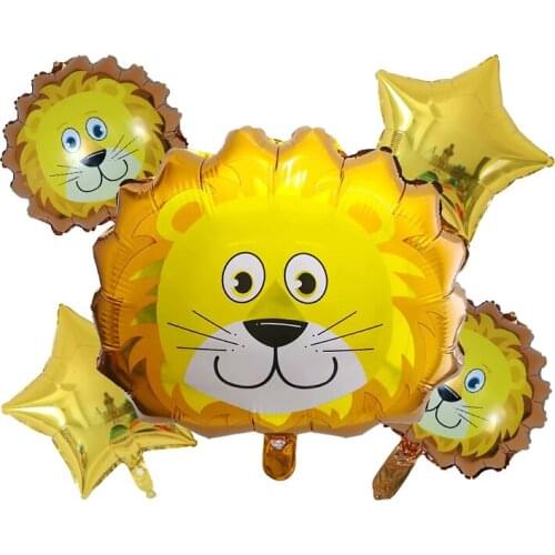5pcs/lot Tiger Zebra Cow Animal Air Helium Balloon for Kids Gift Birthday Party Decor Animal Zoo Forest Theme Supplies Toys