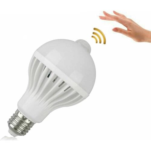 5W 7W 9W E27 PIR Body Motion Sensor Lamp LED Bulb Auto Smart Led Infrared Lamp Night Light For Stairs White Light