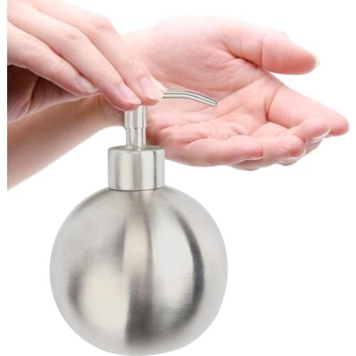 500ML Simple Soap Dispenser Round High-grade Stainless Steel Hand Sanitizer In Emulsion Bottle Bathroom Accessories